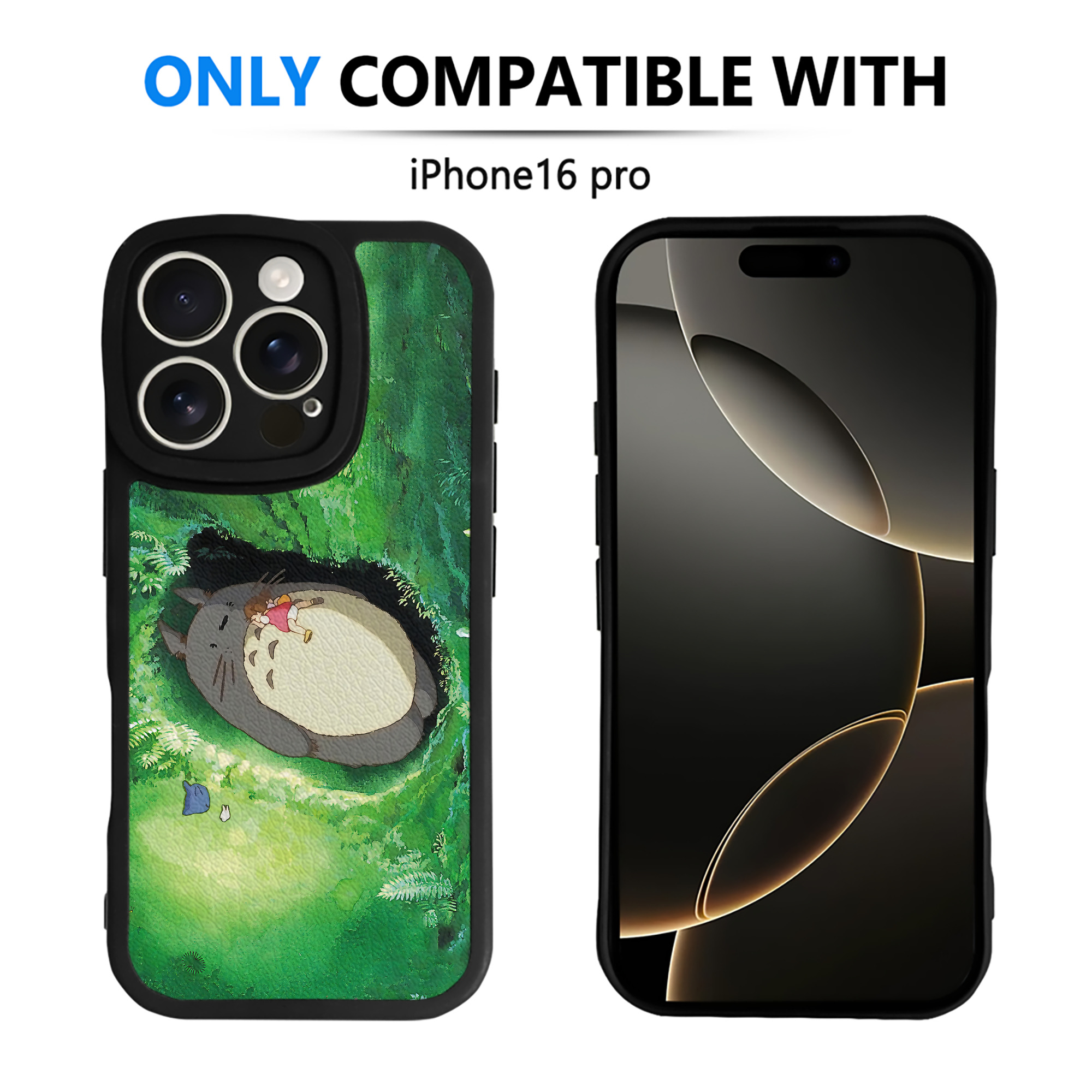（画像用） となりのトトロ 草壁メイ 草壁サツキ My Neighbor Totoro Satsuki Kusakabe Mei Kusakabe 【iPhone 16シリーズ対応】シリコンスマホケース（レザー調） 材質：シリコン